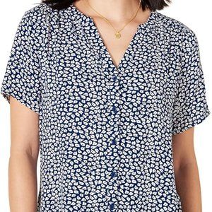 Fabric Folly Essentials Women's Short-Sleeve Woven Blouse
